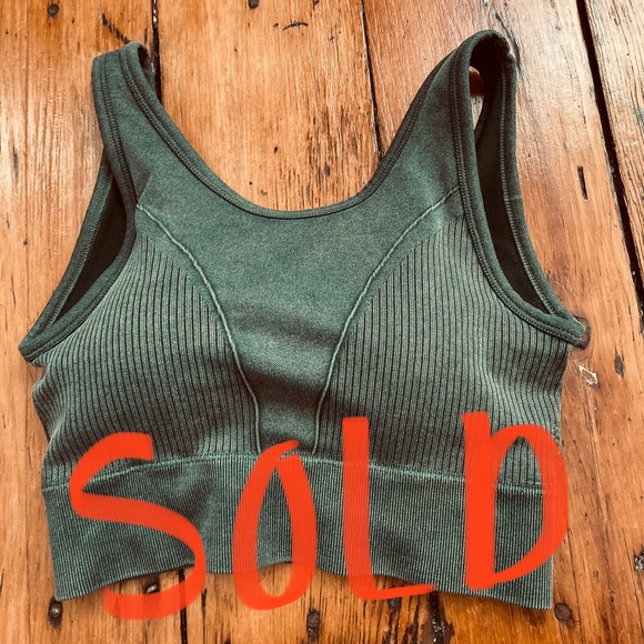 Olive Green Sports Bra - Picture 1 of 6